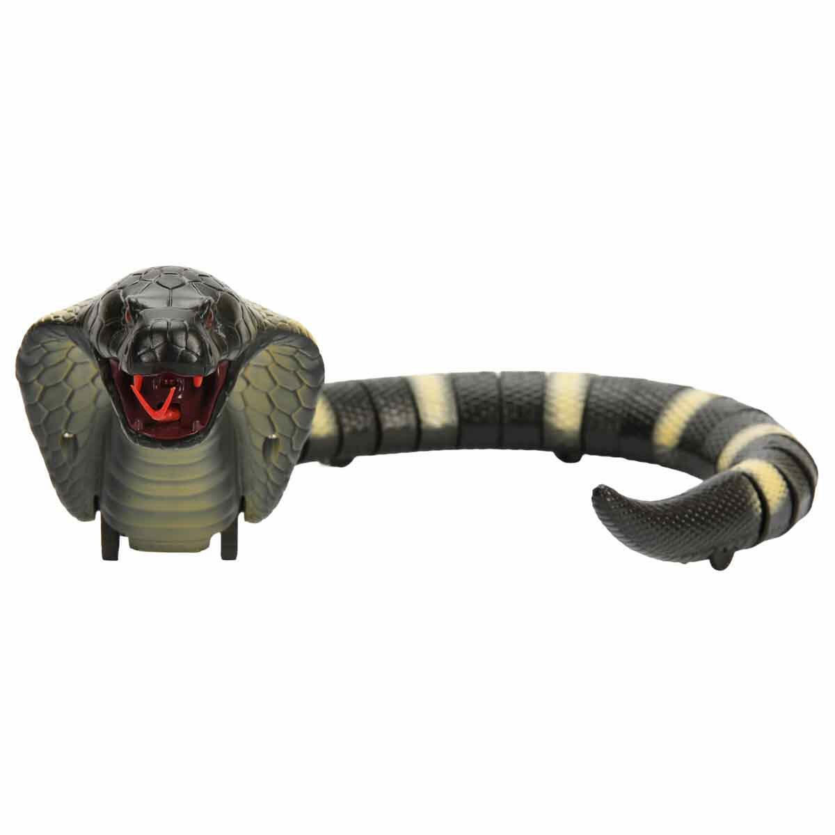 Crazoo Işıklı USB Şarjlı Uzaktan Kumandalı Kral Kobra 44 cm | Gerçekçi Hareketli ve Işıklı Şaka Yılanı | RC Robot Yılan