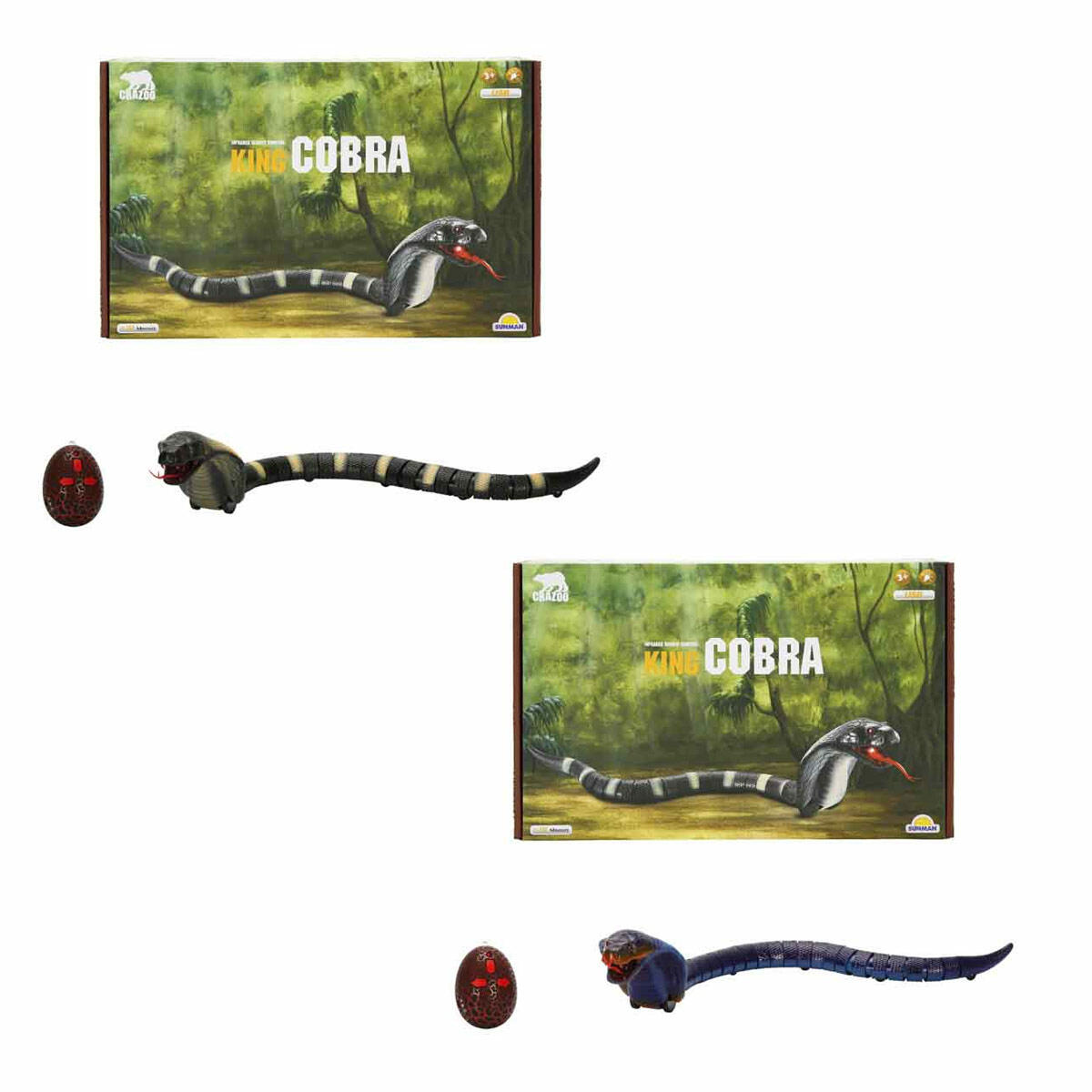 Crazoo Işıklı USB Şarjlı Uzaktan Kumandalı Kral Kobra 44 cm | Gerçekçi Hareketli ve Işıklı Şaka Yılanı | RC Robot Yılan