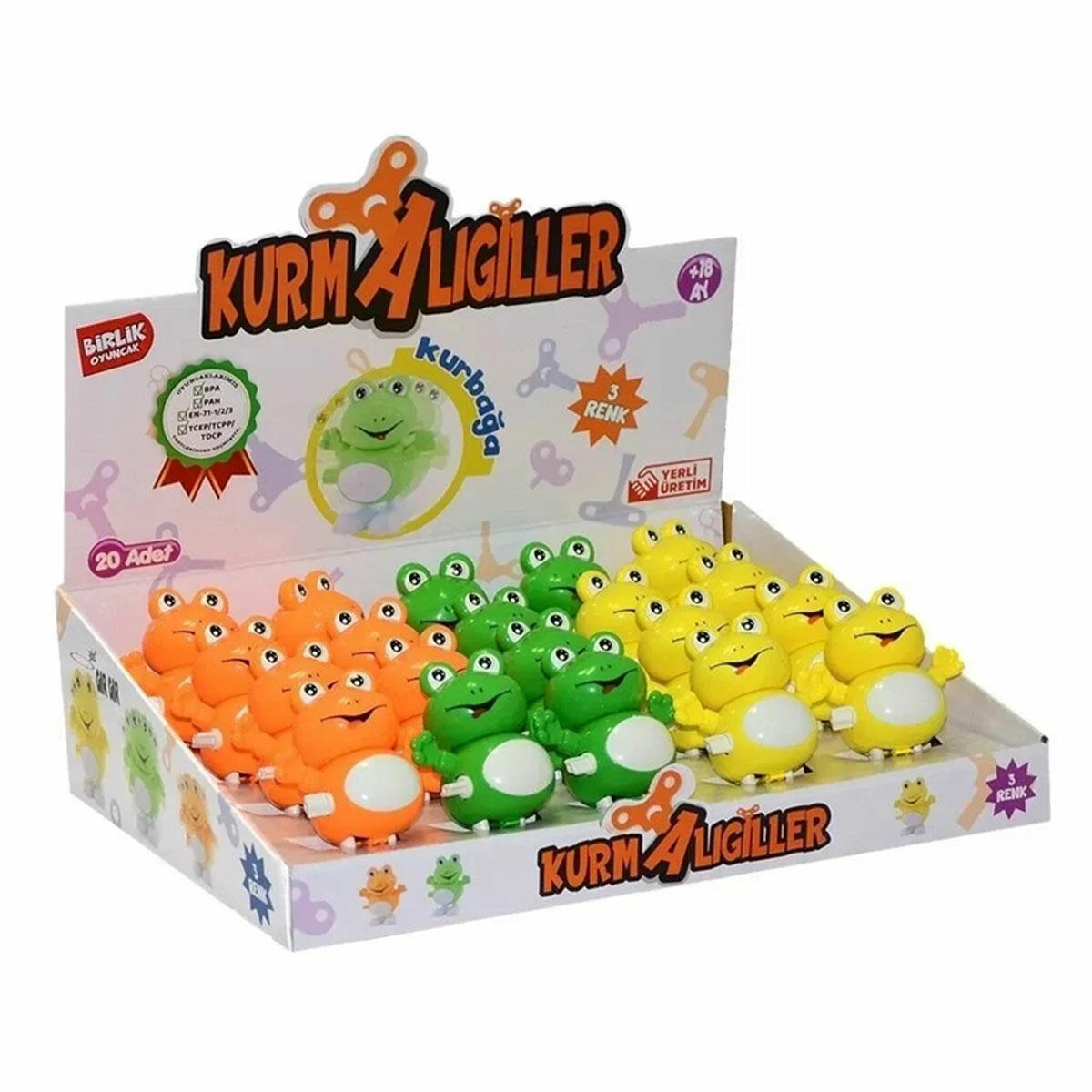 Kurmalı Kurbağa 3 Renk – Eğitici ve Hareketli Oyuncak