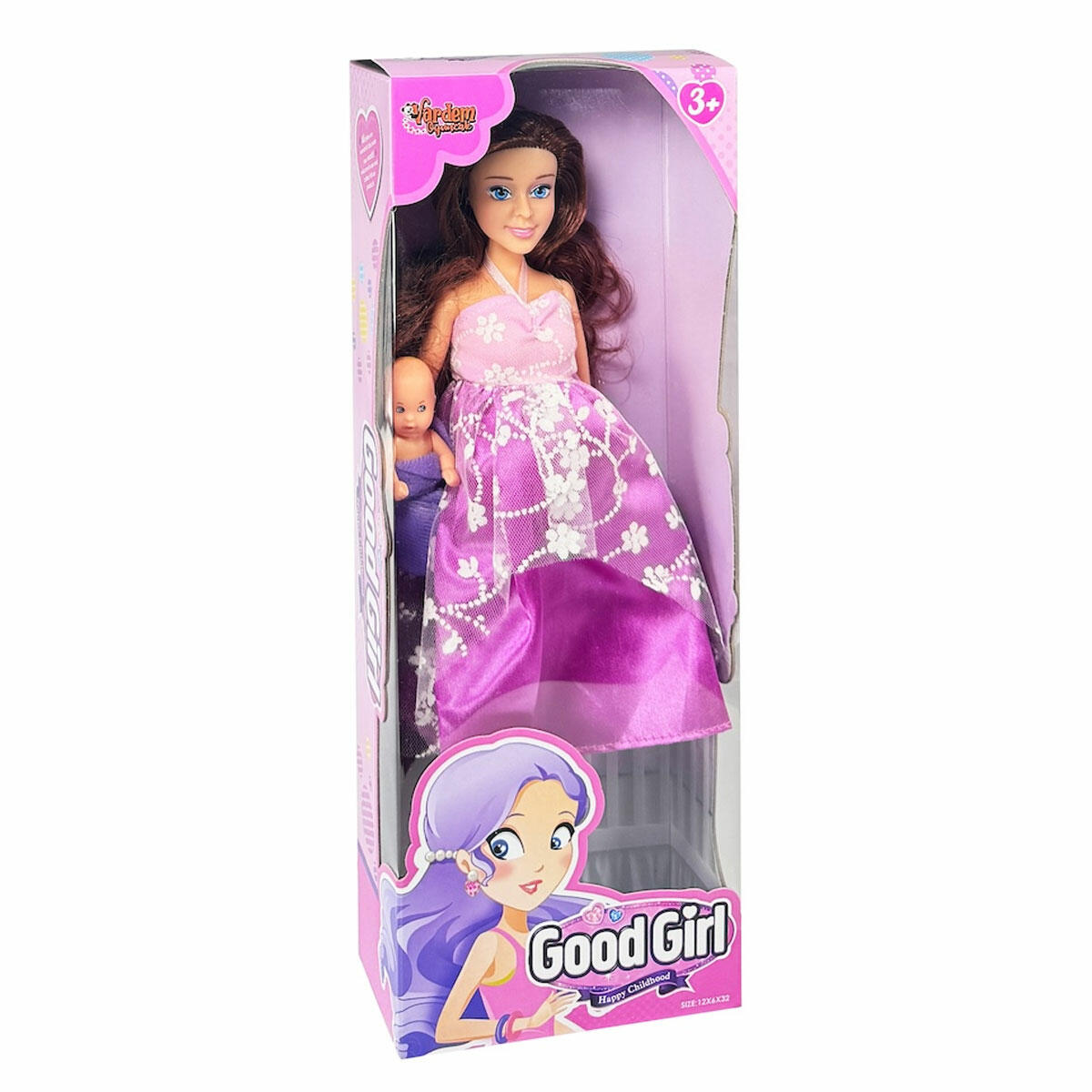 Kutulu 29 cm Hamile Bebek Seti | Eğitici Evcilik Oyuncağı | Bebek Figürlü ve Aksesuarlı Anne Bebek Oyun Seti