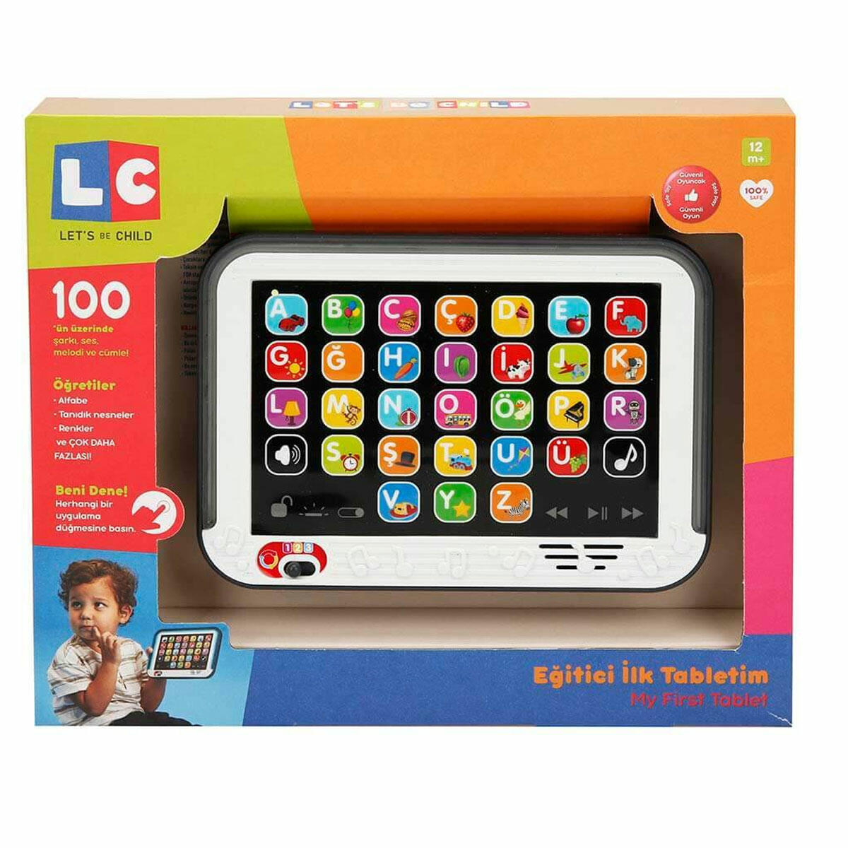 Kutulu Eğitici İlk Tabletim | 100+ Sesli ve Işıklı İnteraktif Bebek Tableti | 3 Kademeli Gelişim Modu