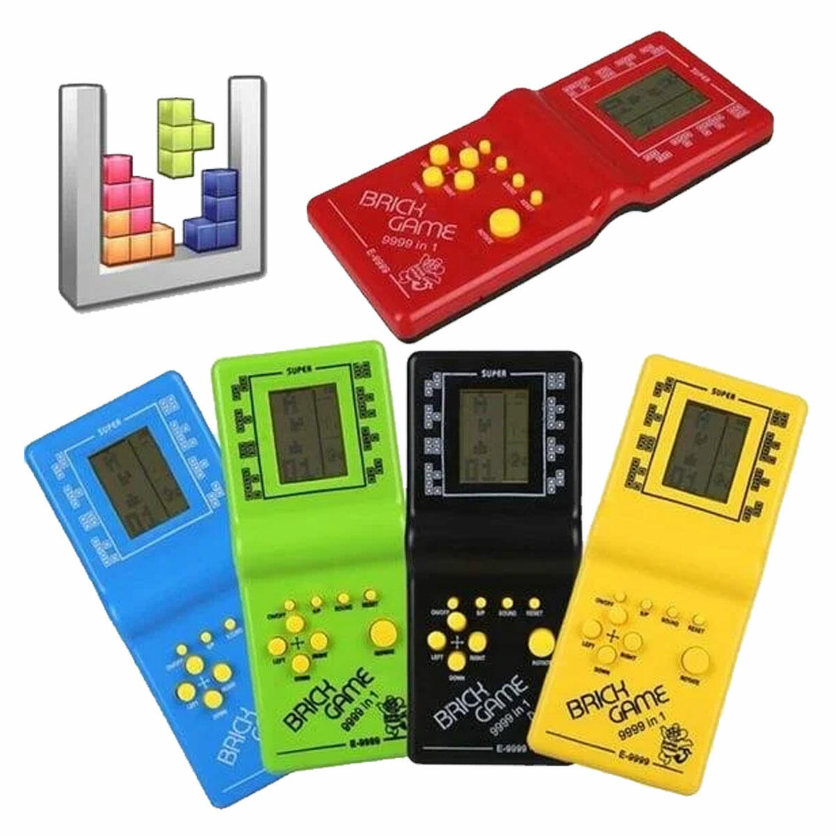 Kutulu Nostalji Tetris Oyunu | 9999 in 1 Klasik El Atarisi | Çocuklar ve Yetişkinler İçin Strateji ve Zeka Oyunu