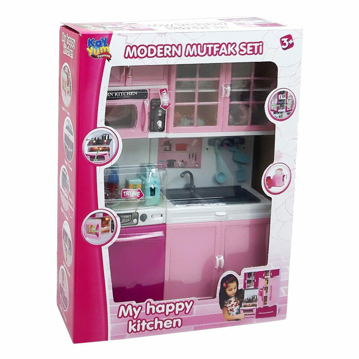 Kutulu Pilli 2'li Mutfak Seti | Işıklı Ve Sesli Oyuncak Mutfak | Kayyum Oyuncak Fırın Ve Ocak Seti