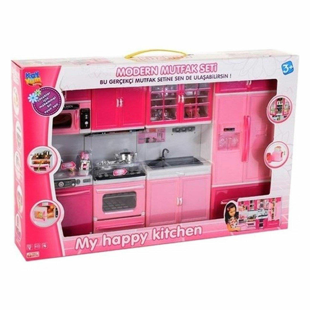 Kayyum Oyuncak Kutulu Pilli 4'lü Mutfak Seti | Işıklı Ve Sesli Oyuncak Mutfak | Dev Boy Evcilik Ve Rol Yapma Seti
