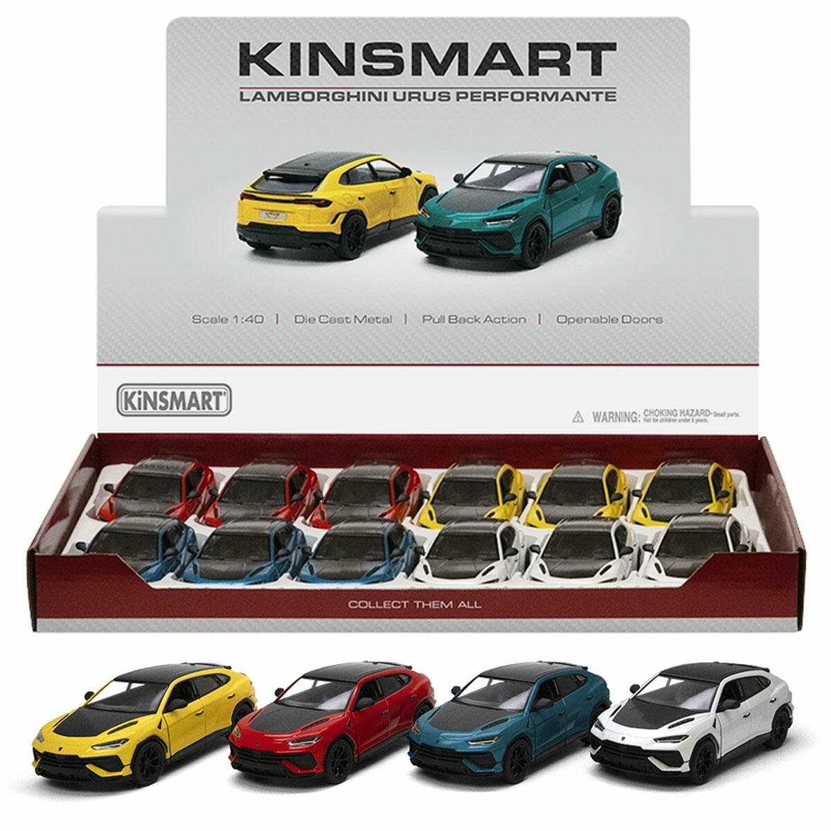 Kinsmart Metal Çek Bırak Araba Lamborghini Urus Performante | 1/40 Ölçekli Diecast Model | Koleksiyonluk Süper SUV