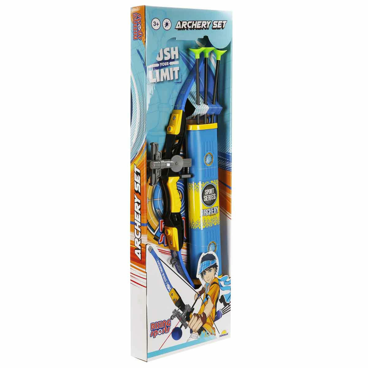 Lazer Işıklı Sadaklı Ok Yay Okçuluk Oyun Seti | Rising Sports 77 cm Vakumlu Hedef Seti | Kırmızı Işıklı Nişangahlı Profesyonel Çocuk Okçu Takımı