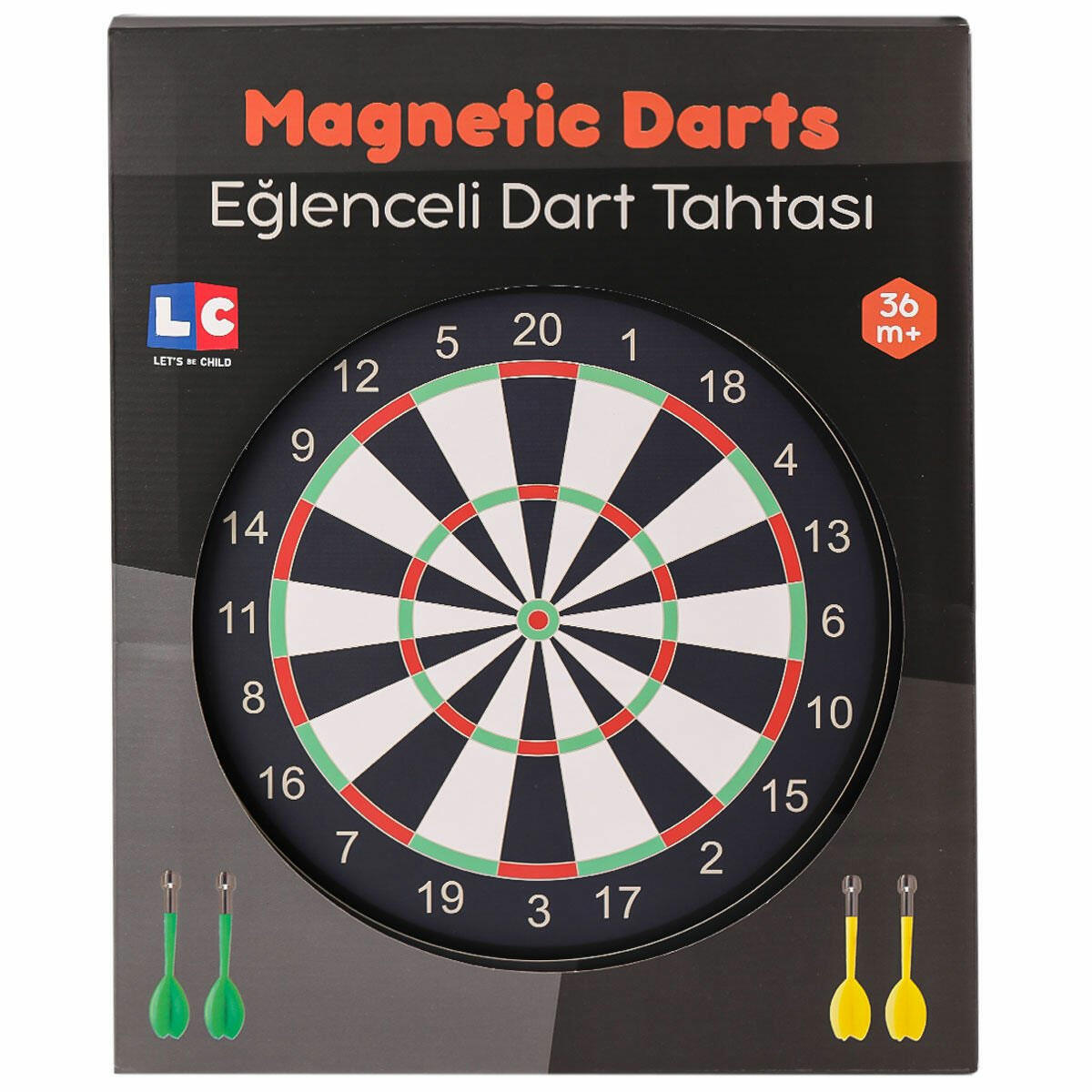 Eğlenceli LC Manyetik Dart Seti 26 cm | 10 İnç Güvenli Mıknatıslı Hedef Oyunu | Çocuklar İçin Emniyetli Dart Takımı