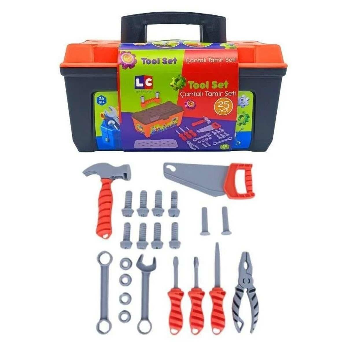 Let's Be Child Çantalı Tamir Seti | 25 Parça Eğitici Oyuncak Alet Çantası | STEM Destekli Tamir Seti