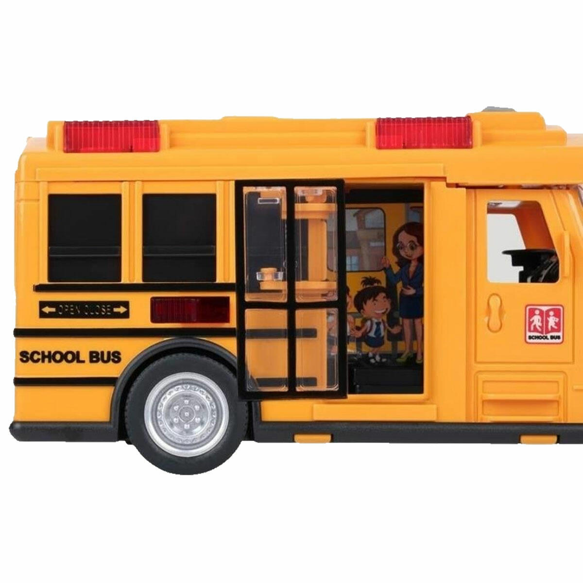 Lets Drive Sesli ve Işıklı Sürtmeli Okul Otobüsü | 23,5 cm Gerçekçi Servis Aracı | Eğitici ve Fonksiyonel Çocuk Oyuncak Otobüs