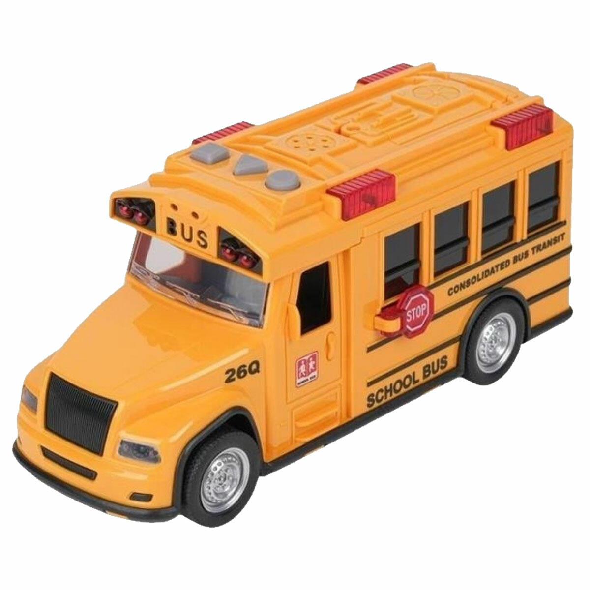 Lets Drive Sesli ve Işıklı Sürtmeli Okul Otobüsü | 23,5 cm Gerçekçi Servis Aracı | Eğitici ve Fonksiyonel Çocuk Oyuncak Otobüs