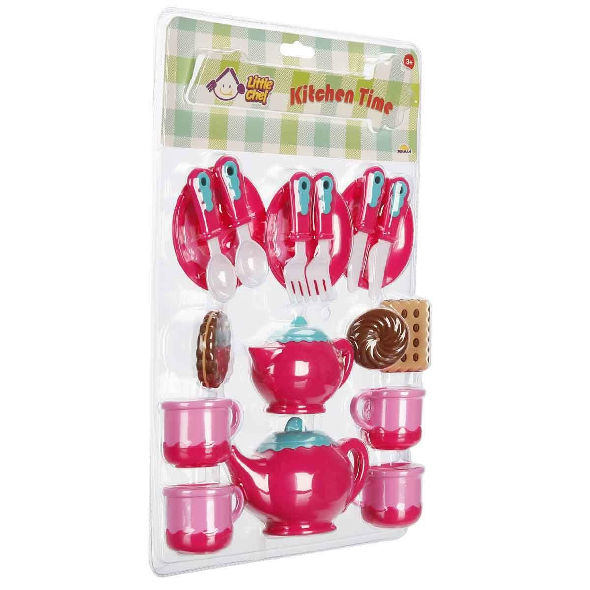 Little Chef Çay Kahve Seti | Pizza Ve Kurabiye Seçenekli Evcilik Seti | Eğitici Mutfak Aktivite Oyuncağı