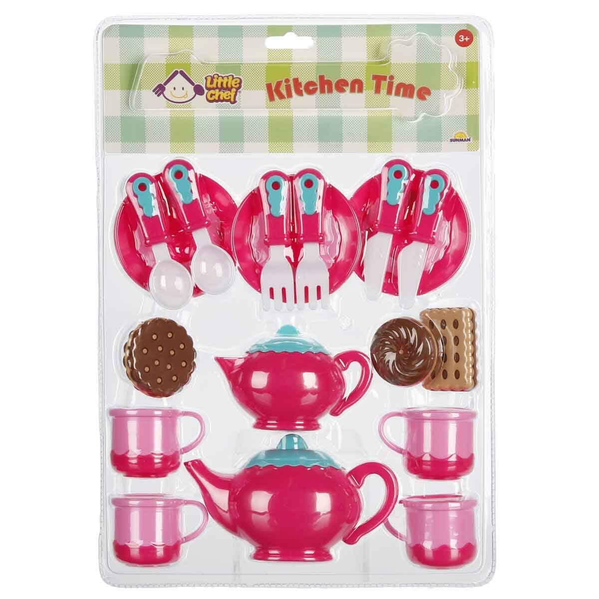 Little Chef Çay Kahve Seti | Pizza Ve Kurabiye Seçenekli Evcilik Seti | Eğitici Mutfak Aktivite Oyuncağı