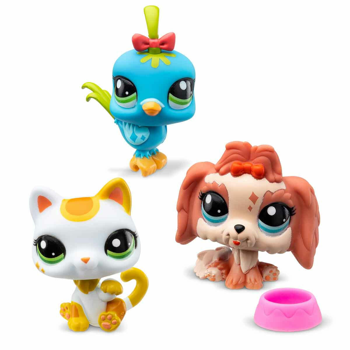 Littlest Pet Shop Minişler 3’lü Figür Seti S1 | LPS Sallanan Kafalı Koleksiyon Figürleri | Aksesuarlı ve Sanal Kodlu Sürpriz Oyuncak Paketi