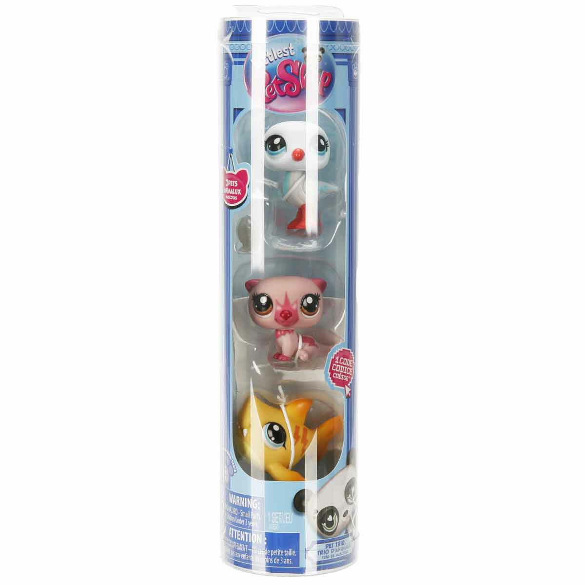 Littlest Pet Shop Minişler 3’lü Figür Seti S1 | LPS Sallanan Kafalı Koleksiyon Figürleri | Aksesuarlı ve Sanal Kodlu Sürpriz Oyuncak Paketi