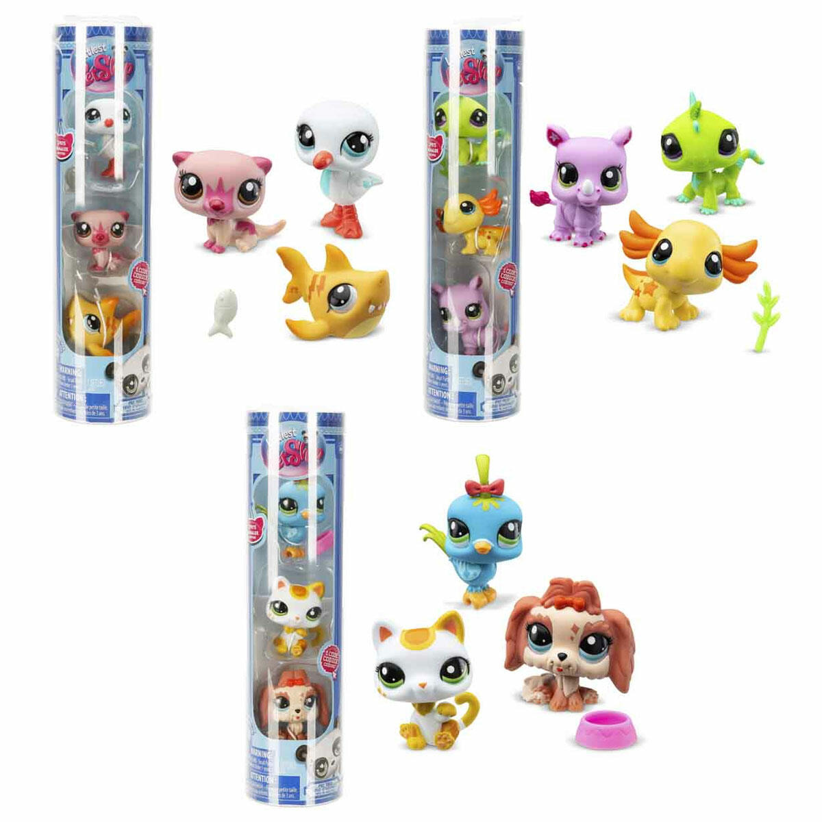 Littlest Pet Shop Minişler 3’lü Figür Seti S1 | LPS Sallanan Kafalı Koleksiyon Figürleri | Aksesuarlı ve Sanal Kodlu Sürpriz Oyuncak Paketi