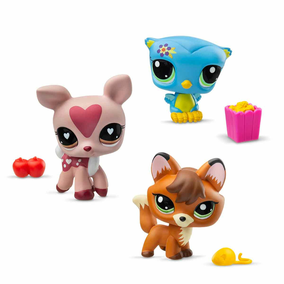 Littlest Pet Shop Minişler 3’lü Figür Seti S3 | LPS Sallanan Kafalı Koleksiyon Figürleri | Aksesuarlı ve Dijital Kodlu Sürpriz Oyuncak Seti