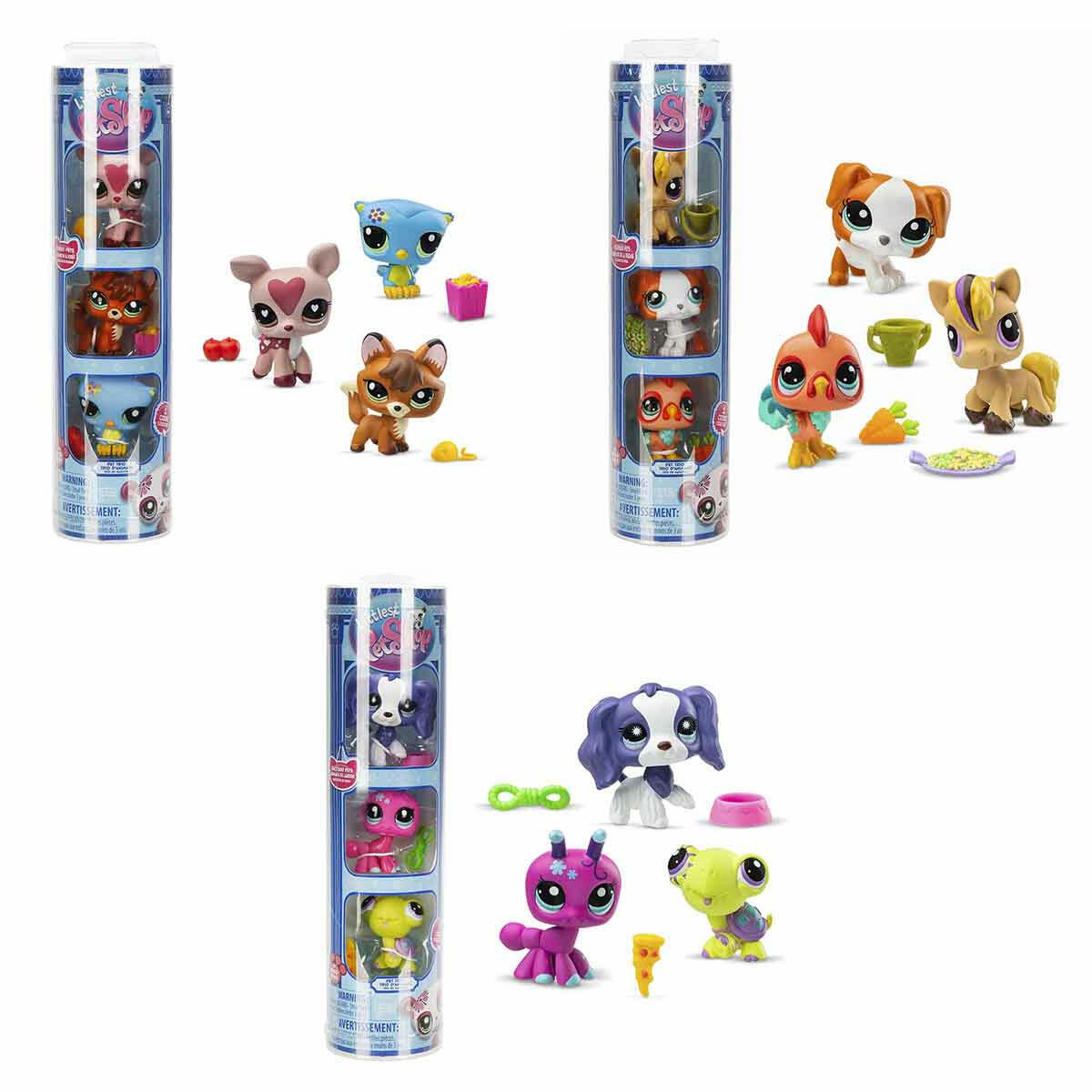 Littlest Pet Shop Minişler 3’lü Figür Seti S3 | LPS Sallanan Kafalı Koleksiyon Figürleri | Aksesuarlı ve Dijital Kodlu Sürpriz Oyuncak Seti