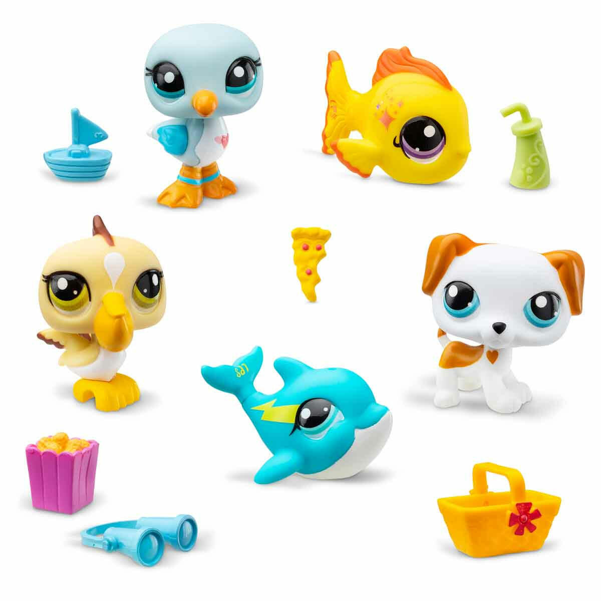 Littlest Pet Shop Minişler 5'li Figür Seti S1 | LPS Koleksiyon Seti | 7 Aksesuarlı ve Dijital Kodlu Sürpriz Oyuncak Paketi