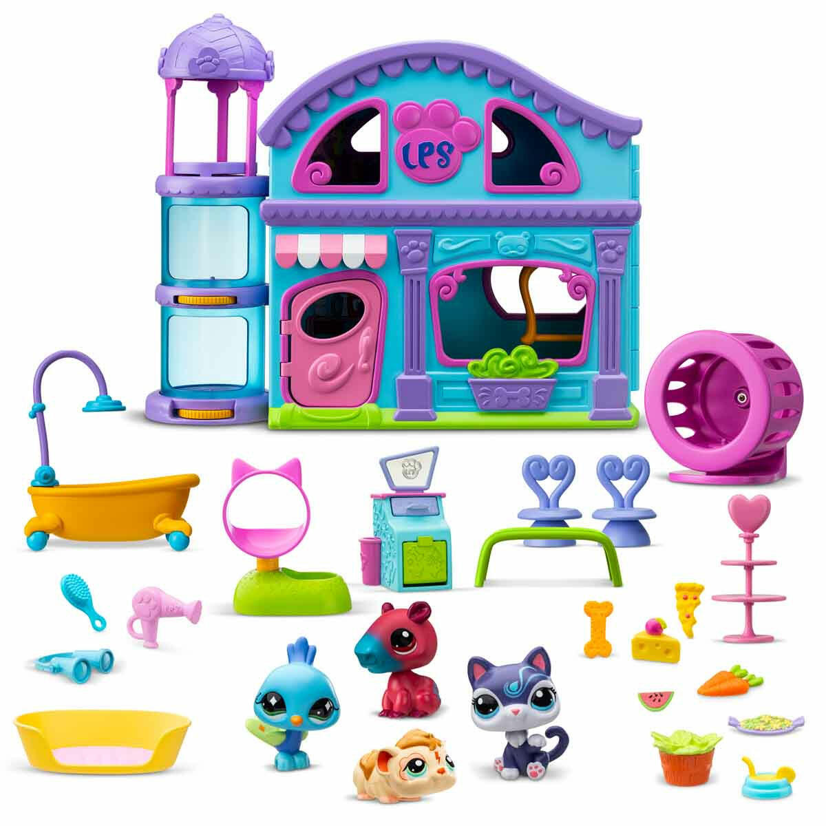 Littlest Pet Shop Minişler Delüks Oyun Seti | 4 Figür, 20 Aksesuar ve Sanal Kodlu Geniş Ev (58 cm)