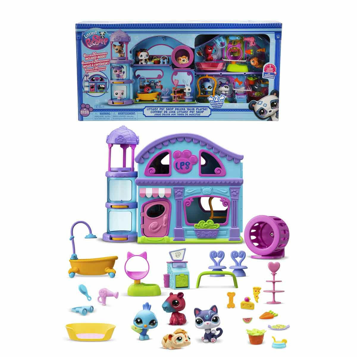 Littlest Pet Shop Minişler Delüks Oyun Seti | 4 Figür, 20 Aksesuar ve Sanal Kodlu Geniş Ev (58 cm)