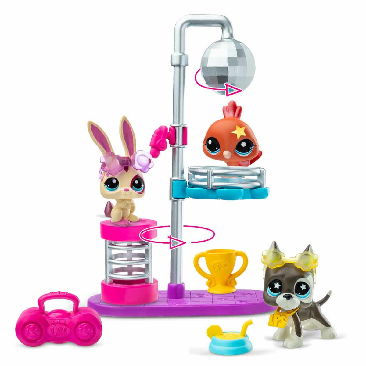 Littlest Pet Shop Minişler Disko Oyun Seti | Sallanan Kafalı 3 Figür ve Sanal Kodlu Koleksiyon Seti