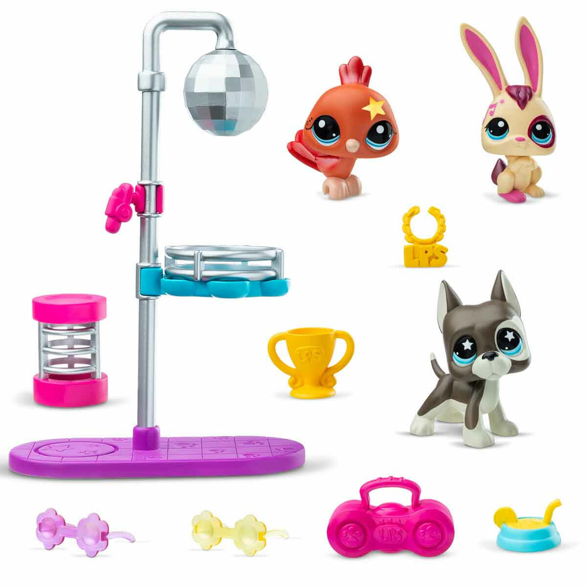Littlest Pet Shop Minişler Disko Oyun Seti | Sallanan Kafalı 3 Figür ve Sanal Kodlu Koleksiyon Seti
