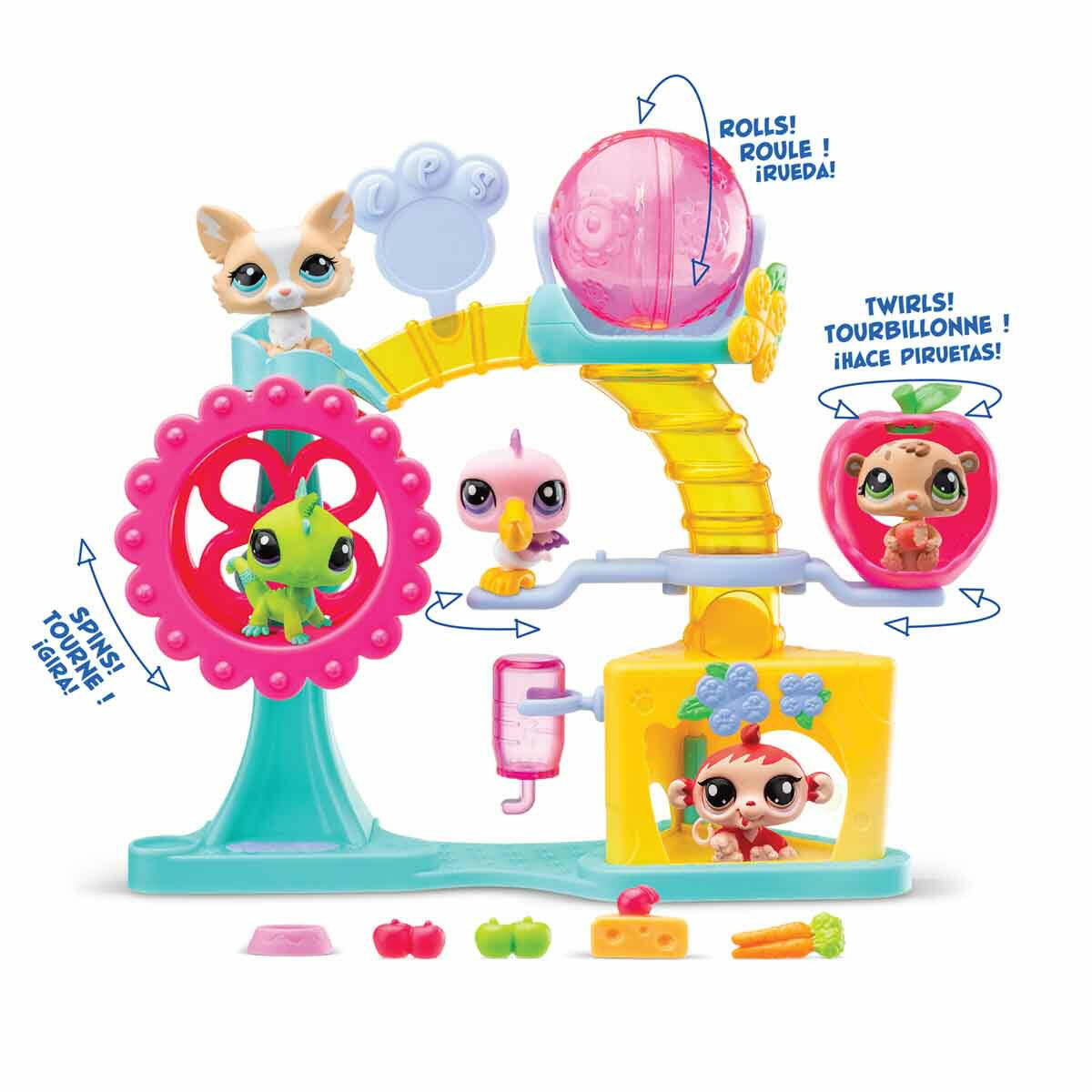 Littlest Pet Shop Minişler Eğlence Fabrikası Oyun Seti S1 | LPS İnteraktif Fabrika Seti | 2 Figür, 6 Aksesuar ve Sanal Kodlu Dev Koleksiyon Seti