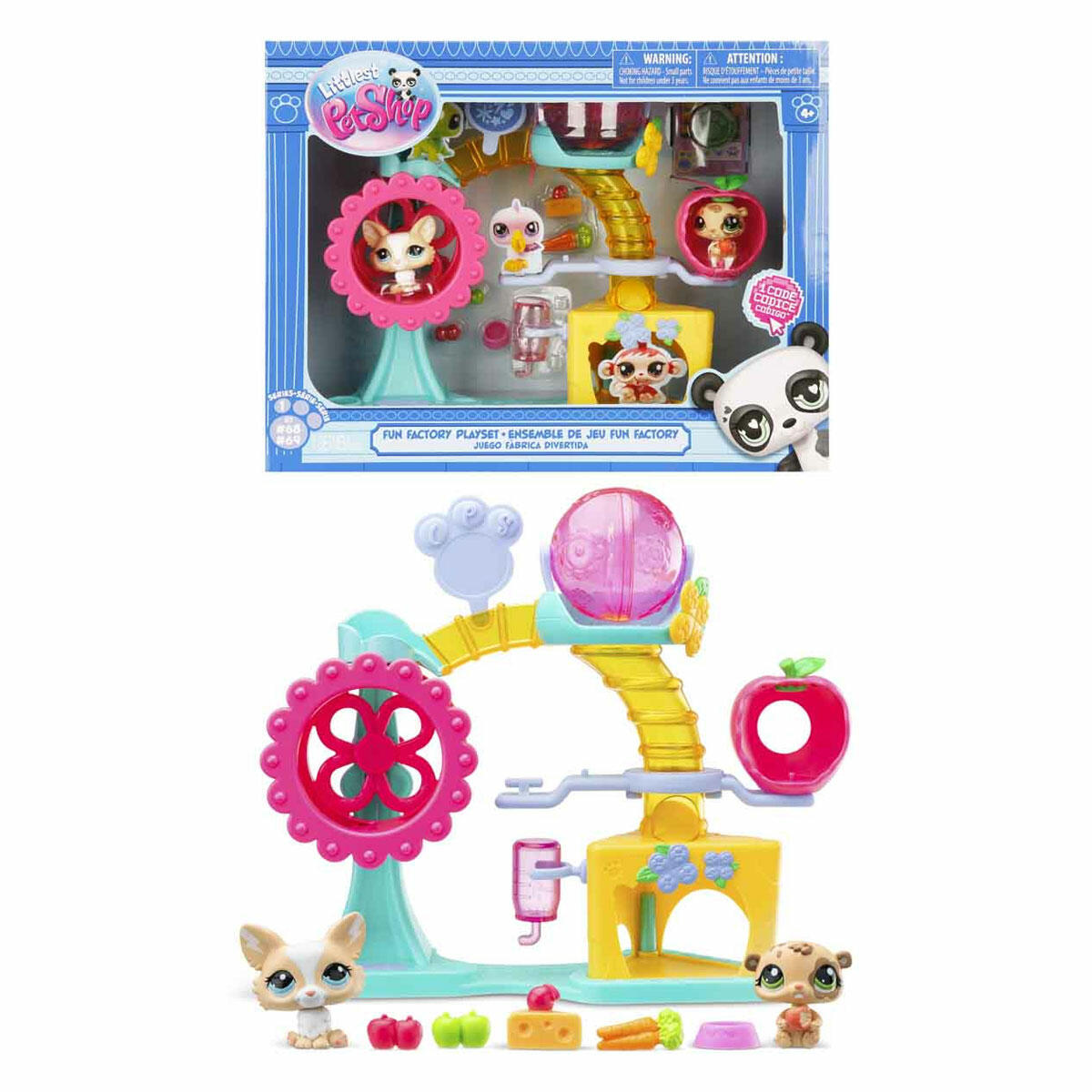 Littlest Pet Shop Minişler Eğlence Fabrikası Oyun Seti S1 | LPS İnteraktif Fabrika Seti | 2 Figür, 6 Aksesuar ve Sanal Kodlu Dev Koleksiyon Seti
