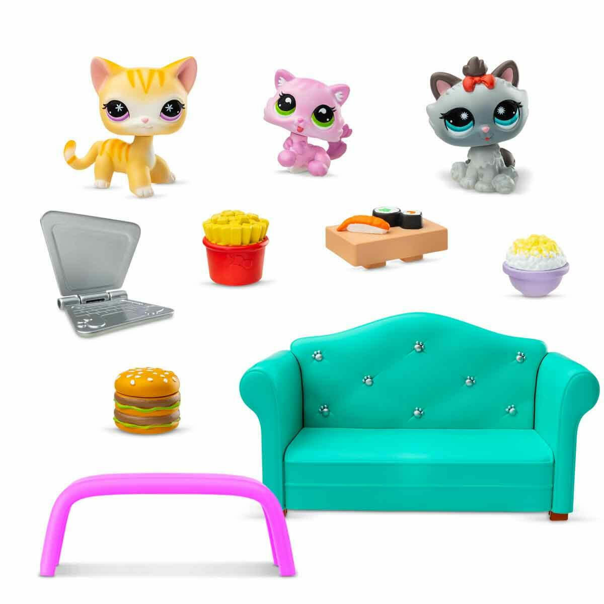 Littlest Pet Shop Minişler Lokanta Oyun Seti – 3 Figürlü, Aksesuarlı ve Dijital Kodlu Koleksiyon