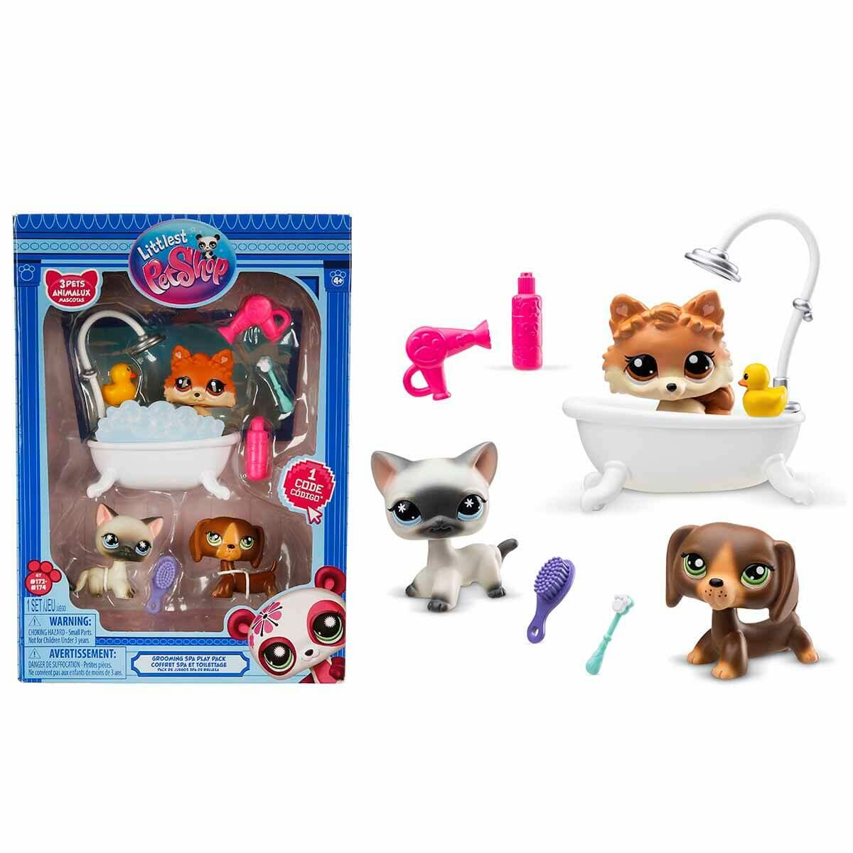 Littlest Pet Shop Minişler Spa Oyun Seti S3 – 3 Figürlü, Dijital Kodlu Koleksiyon ve Bakım Seti