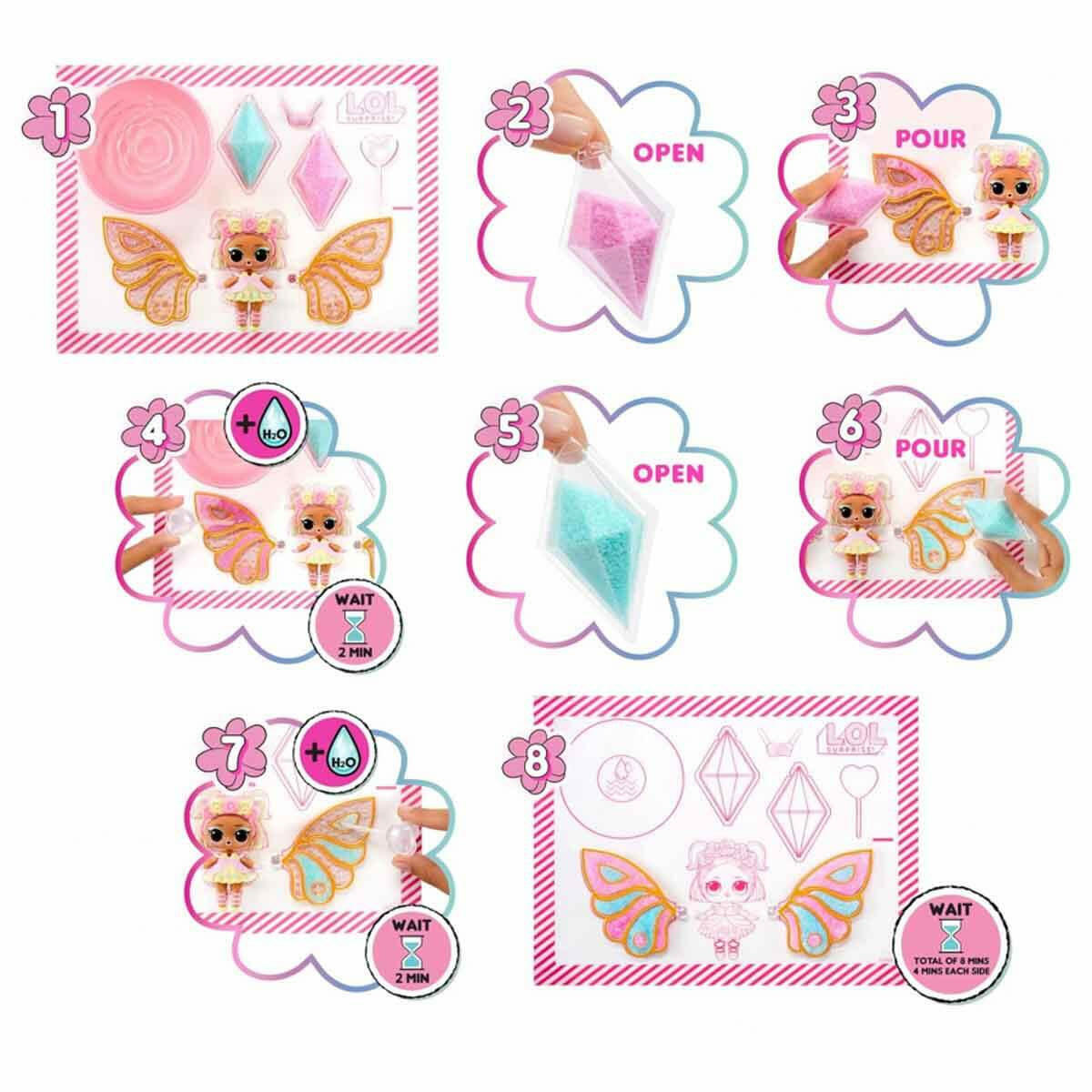 L.O.L. Surprise Fairies! Tots Peri Bebeği Sürpriz Paket | DIY Kanat Tasarımlı Sürpriz Bebek | Sihirli Suyla Aktifleşen Tasarım Seti