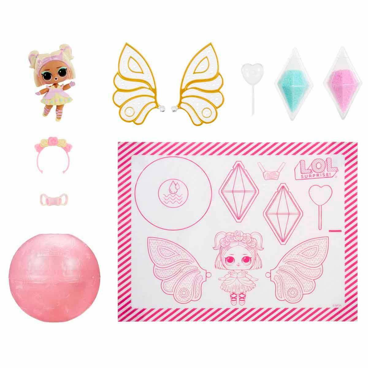 L.O.L. Surprise Fairies! Tots Peri Bebeği Sürpriz Paket | DIY Kanat Tasarımlı Sürpriz Bebek | Sihirli Suyla Aktifleşen Tasarım Seti