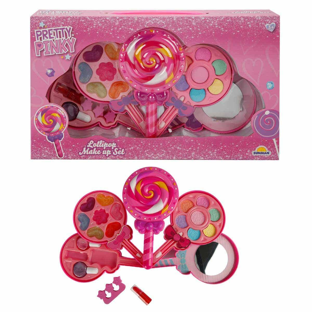 Pretty Pinky Lolipop Şekilli 4 Katlı Makyaj Seti | 14 Renk Göz Farı Ve Ojeli Güzellik Seti