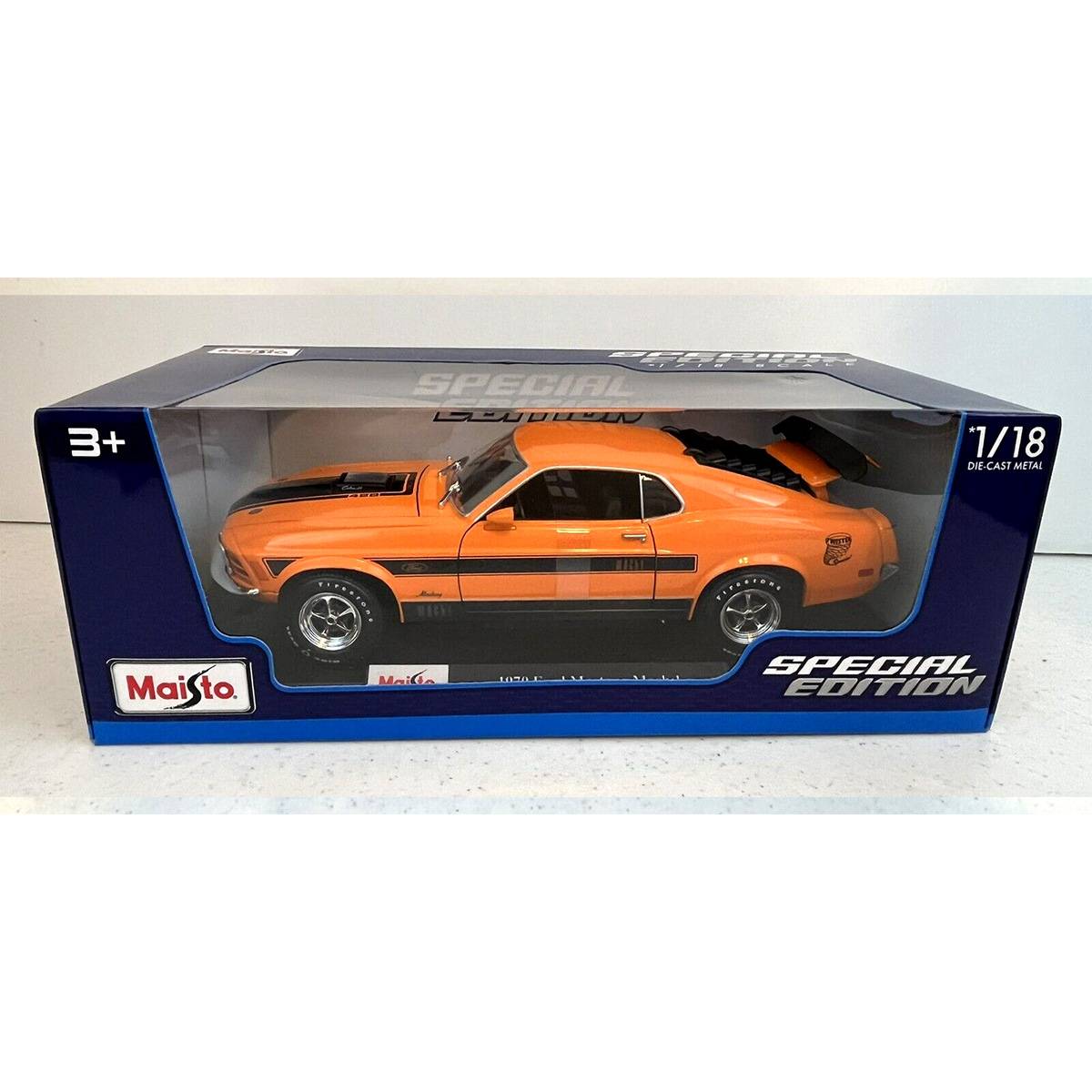 Maisto 1:18 1970 Ford Mustang Cobra 428 Mach 1 Orange Model Araba