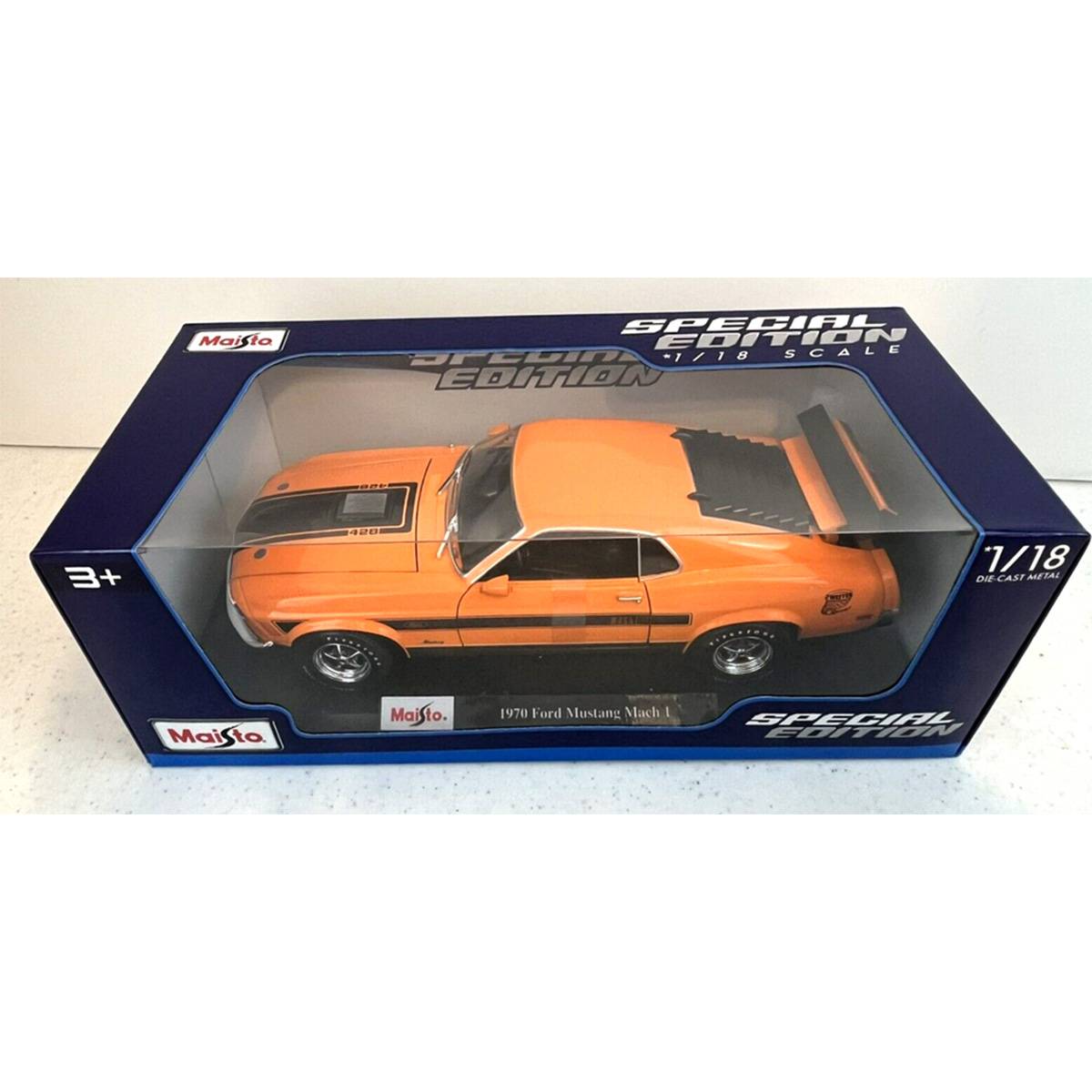 Maisto 1:18 1970 Ford Mustang Cobra 428 Mach 1 Orange Model Araba