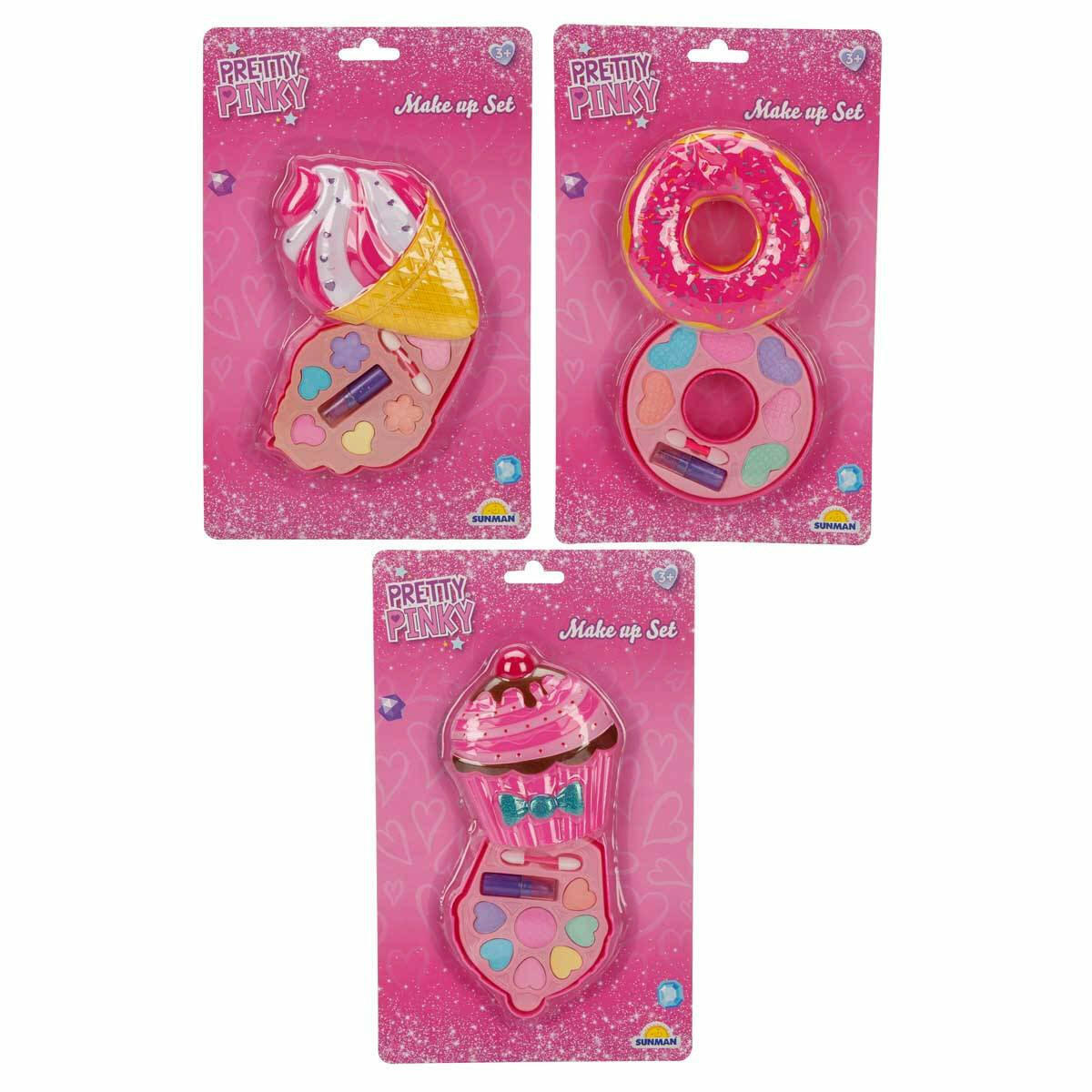 Makyaj Güzellik Seti | Cupcake, Donut ve Dondurma Modelli Çocuk Makyaj Kiti | Sürülebilir Göz Farı ve Ruj İçeren Eğitici Güzellik Seti