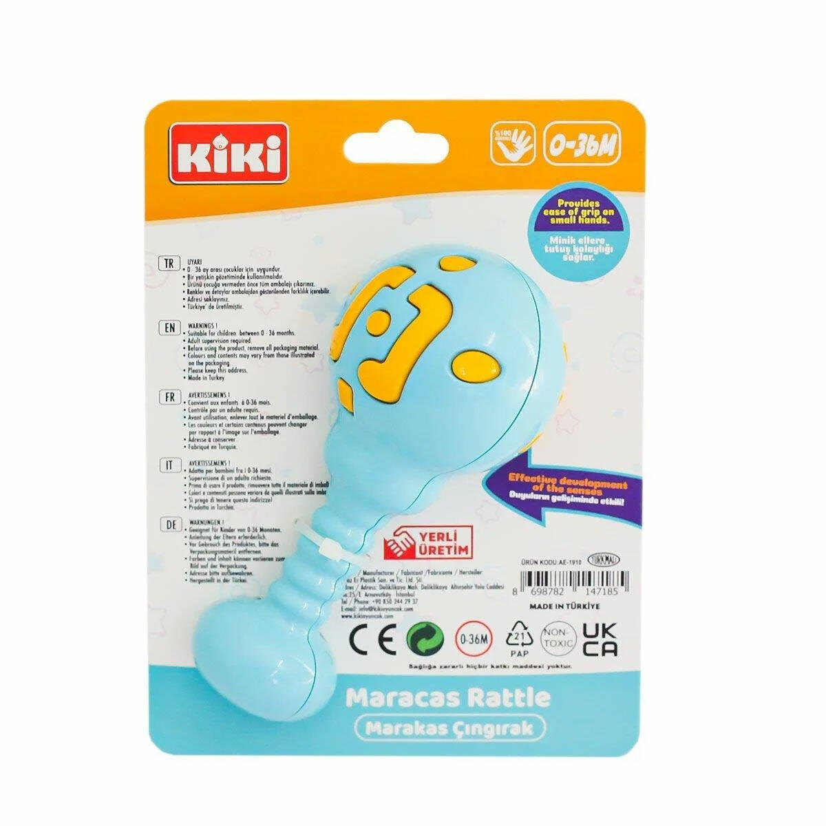 Marakas Çıngırak | 0-36 Ay Eğitici Bebek Çıngırağı | BPA Free ve CE Belgeli Fiziksel Gelişim Oyuncağı