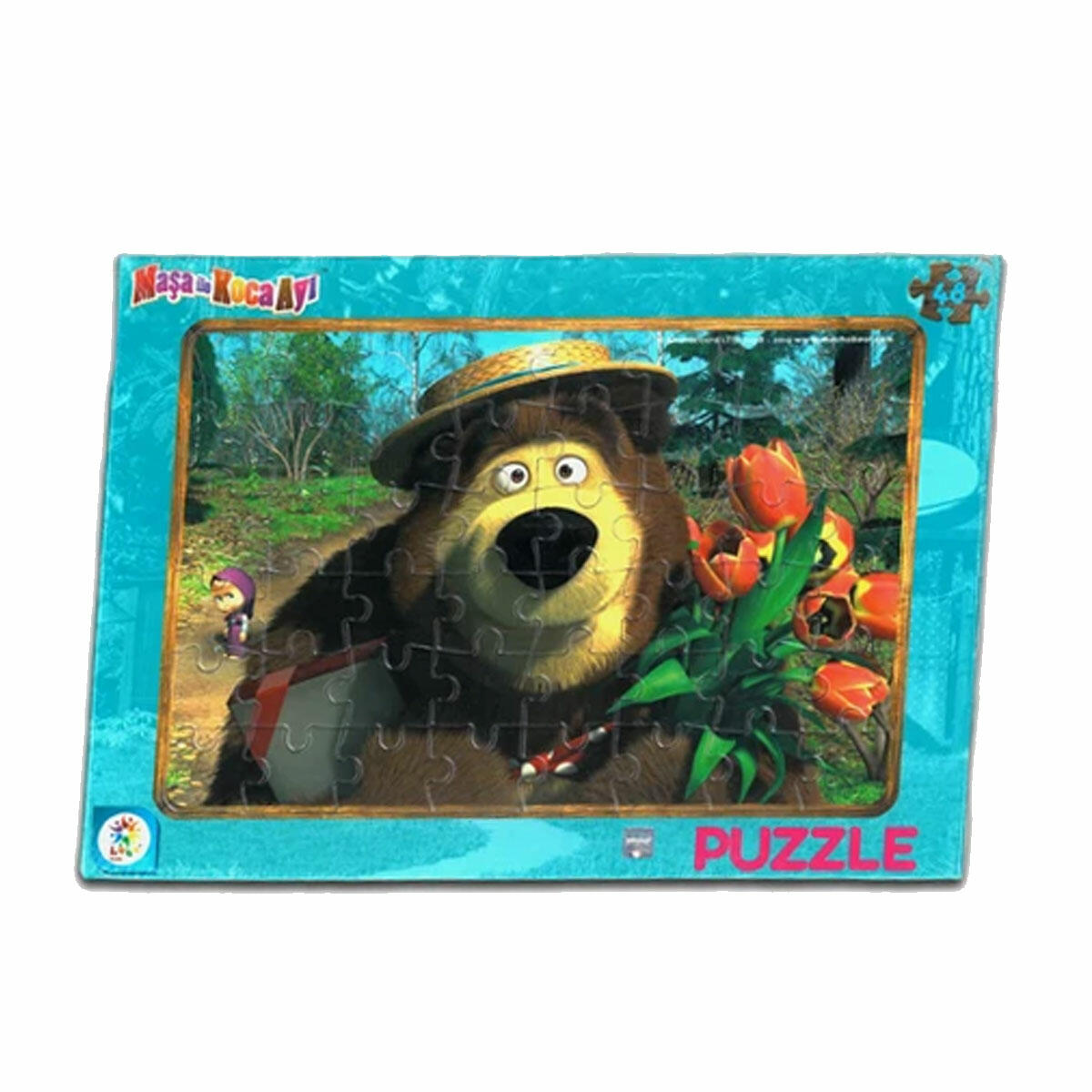 Maşa ile Koca Ayı Lisanslı Frame Puzzle 48 Parça | Çerçeveli Çocuk Bulmacası | Eğitici ve Geliştirici Lisanslı Puzzle Seti