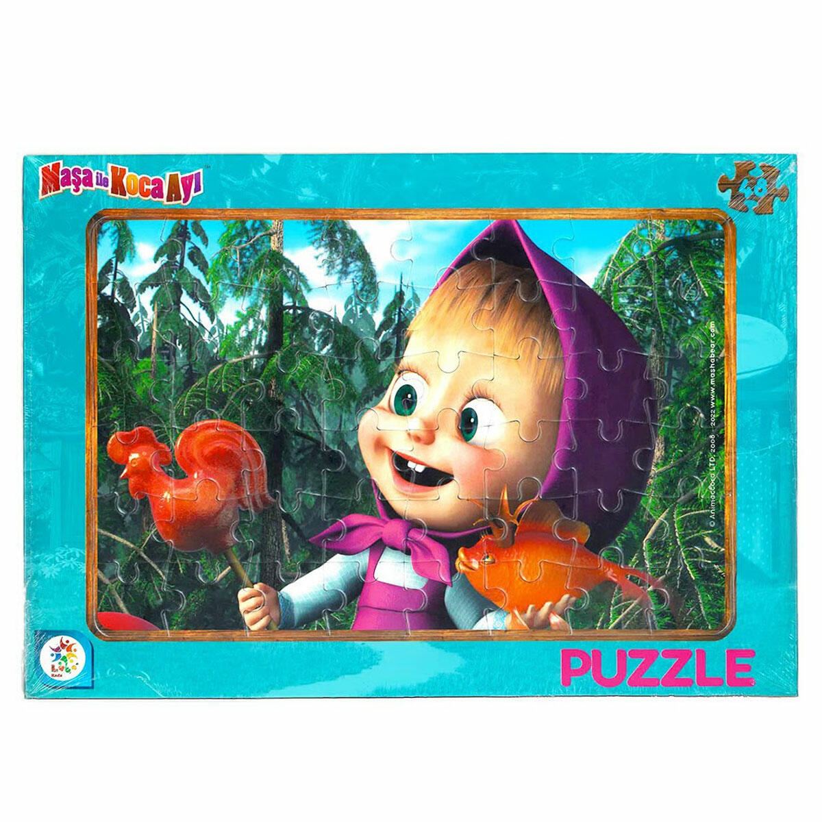 Maşa ile Koca Ayı Lisanslı Frame Puzzle 48 Parça | Çerçeveli Çocuk Bulmacası | Eğitici ve Geliştirici Lisanslı Puzzle Seti