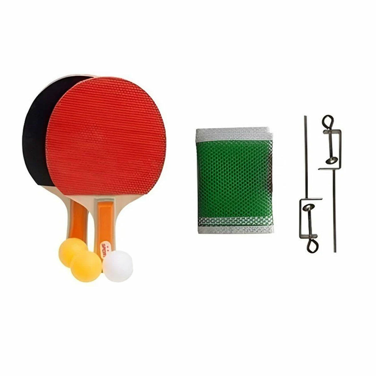 Masa Tenisi Raket Seti Fileli | 2 Raket + 3 Top + Taşınabilir File ve Aparat Seti | Komple Spor Seti