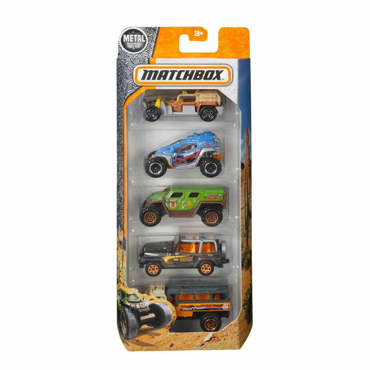 Matchbox 5'li Araba Seti | 1:64 Ölçekli Detaylı Model Araçlar | 5 Farklı Tematik Araç İçeren Orijinal Koleksiyon Seti