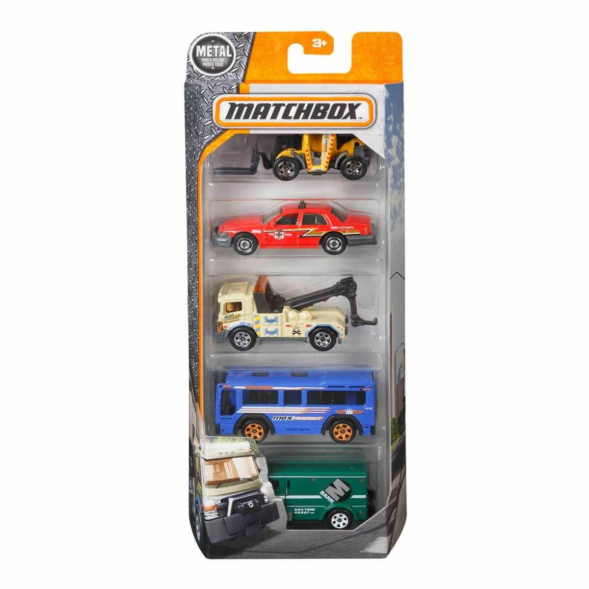 Matchbox 5'li Araba Seti | 1:64 Ölçekli Detaylı Model Araçlar | 5 Farklı Tematik Araç İçeren Orijinal Koleksiyon Seti