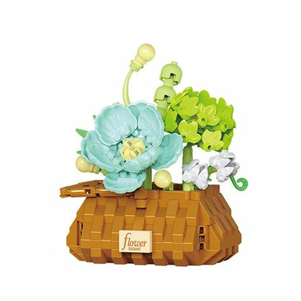 Mavi Çiçek 363 Parça Blok Seti | Mikro Detaylı Dekoratif Yapım Bloğu | Masaüstü Hobi ve Modern Ev Aksesuarı Seti