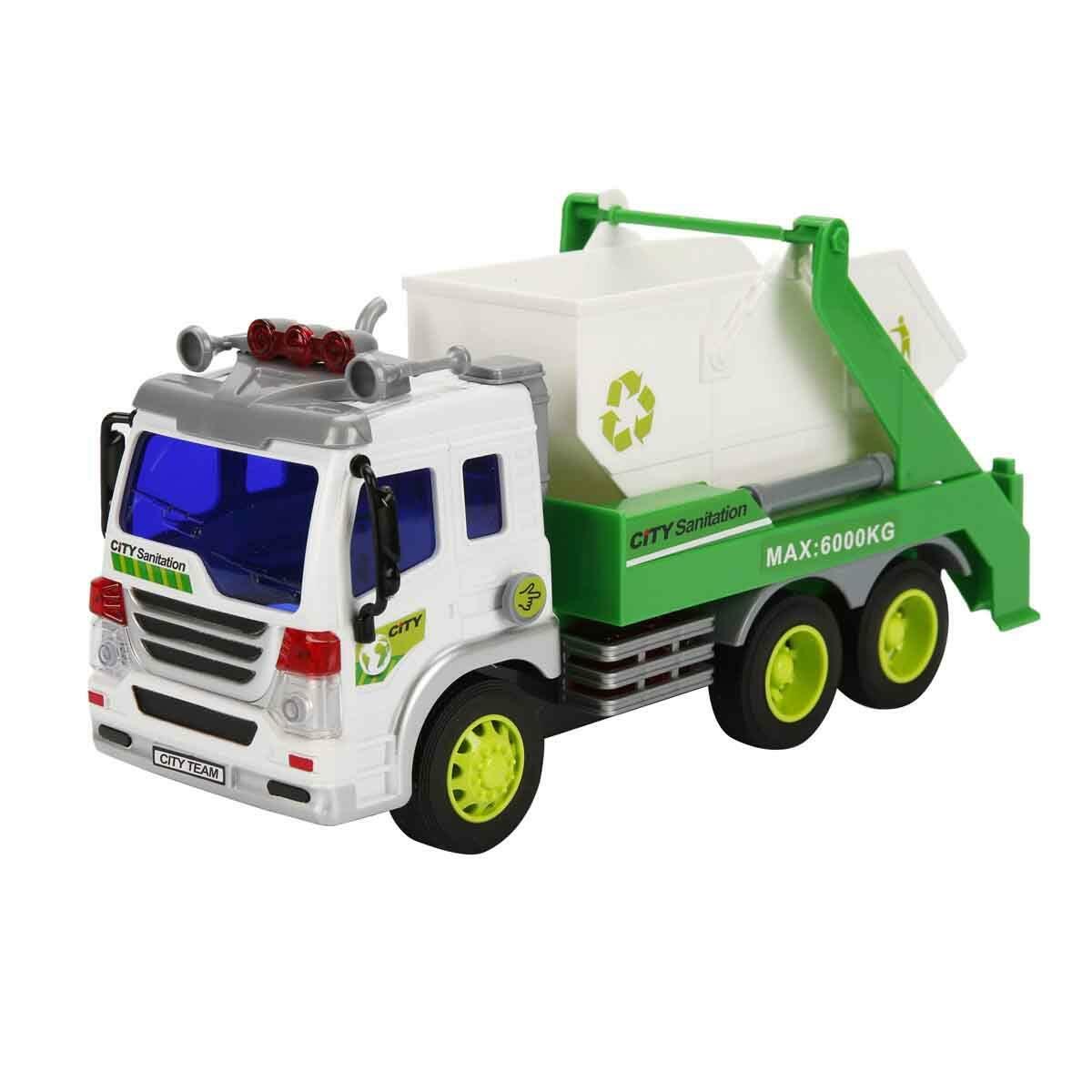 Maxx Wheels 1:16 Geri Dönüşüm Kamyonu | 28 cm Sesli Ve Işıklı Çöp Kamyonu | 3 Farklı Model Çevre Aracı