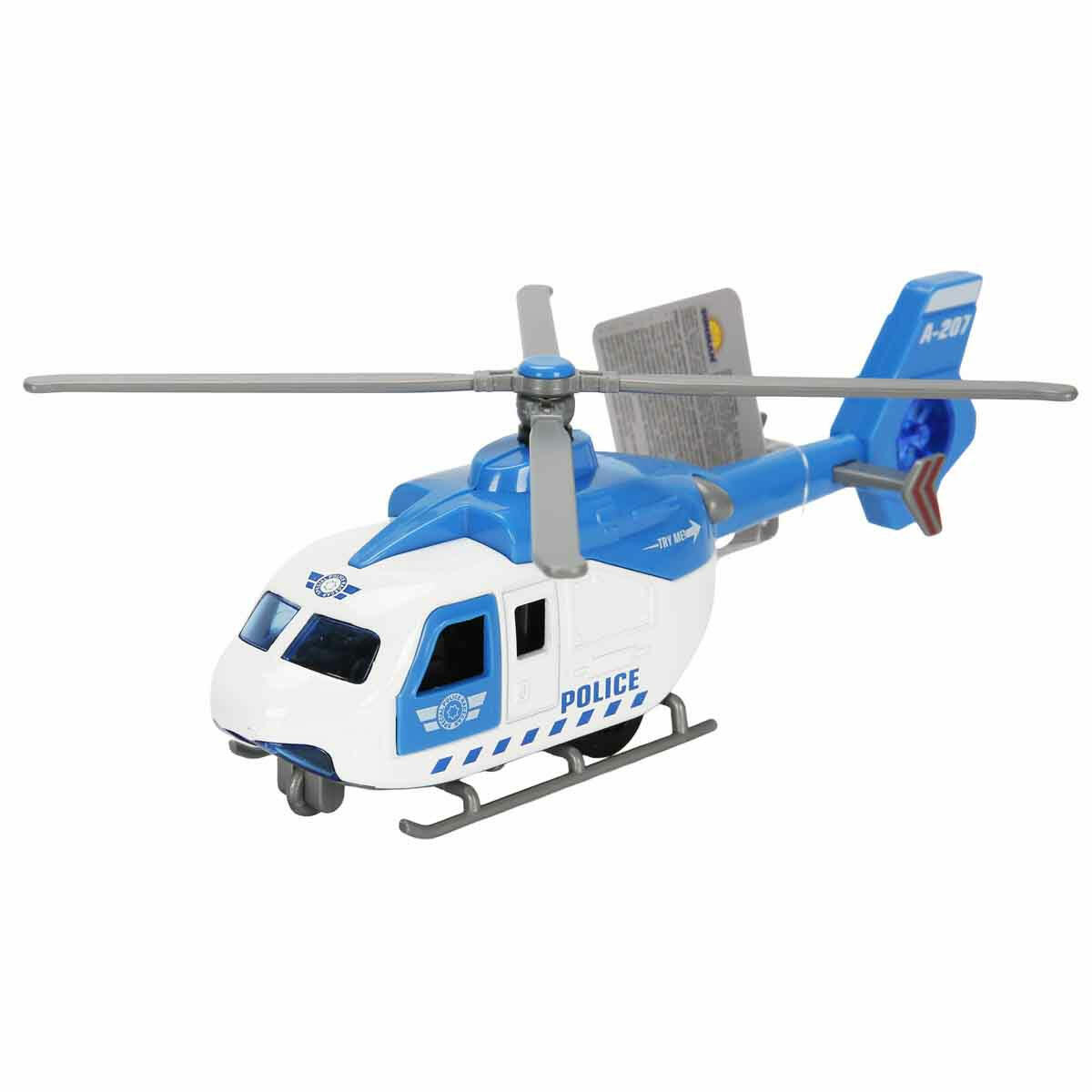 Maxx Wheels Sesli ve Işıklı Çek Bırak Die Cast Helikopter | 20 cm Metal Gövdeli Kurtarma Helikopteri | Ambulans, Polis ve İtfaiye Modelleri