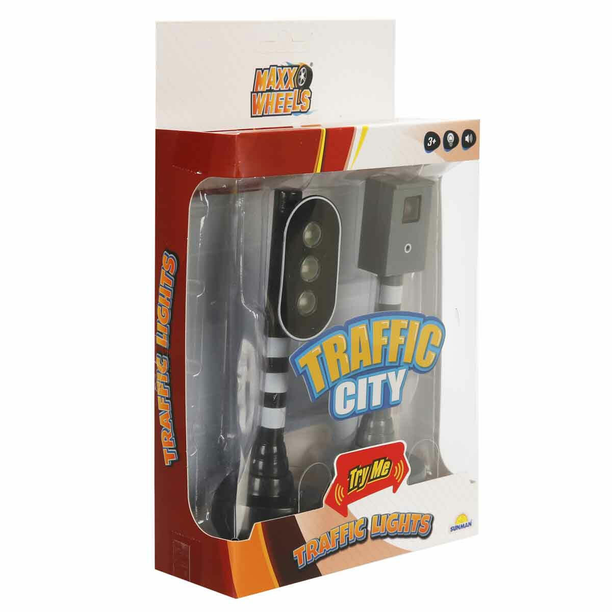 Maxx Wheels Sesli ve Işıklı Trafik Seti | Eğitici Trafik Lambası ve Levha Seti | Sesli Işıklı Polis Oyun Aksesuarları
