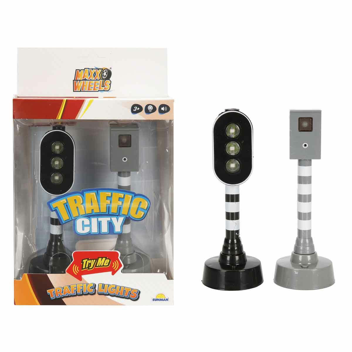 Maxx Wheels Sesli ve Işıklı Trafik Seti | Eğitici Trafik Lambası ve Levha Seti | Sesli Işıklı Polis Oyun Aksesuarları