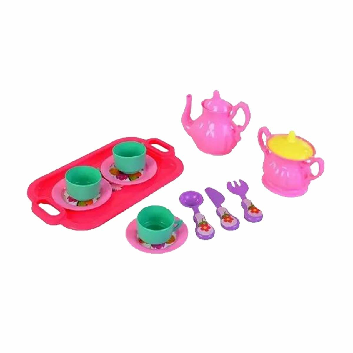 Melih Kutulu Çay Seti 14 Parça | Eğitici Evcilik Ve Çay Saati Oyun Seti | Sosyal Beceri Geliştiren Oyuncak Mutfak Seti