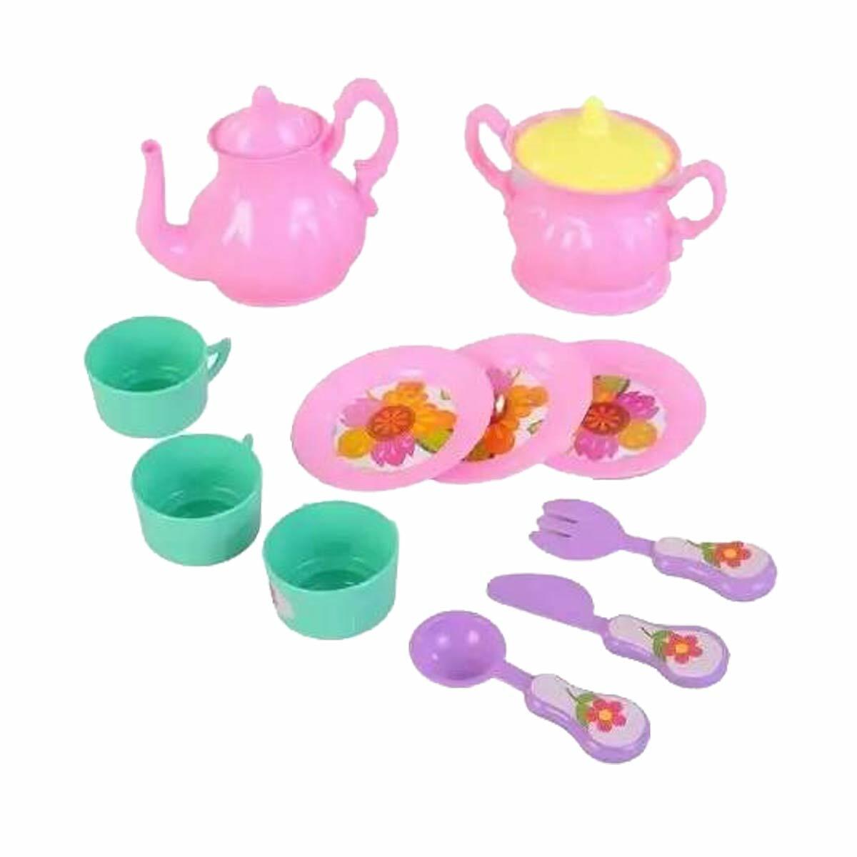 Melih Kutulu Çay Seti 14 Parça | Eğitici Evcilik Ve Çay Saati Oyun Seti | Sosyal Beceri Geliştiren Oyuncak Mutfak Seti
