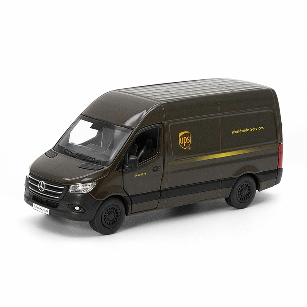 Mercedes-Benz Sprinter UPS Çek Bırak Model Araba | 1:48 Ölçekli Metal Diecast, Açılabilir Kapılı ve Lastik Tekerlekli Kargo Aracı